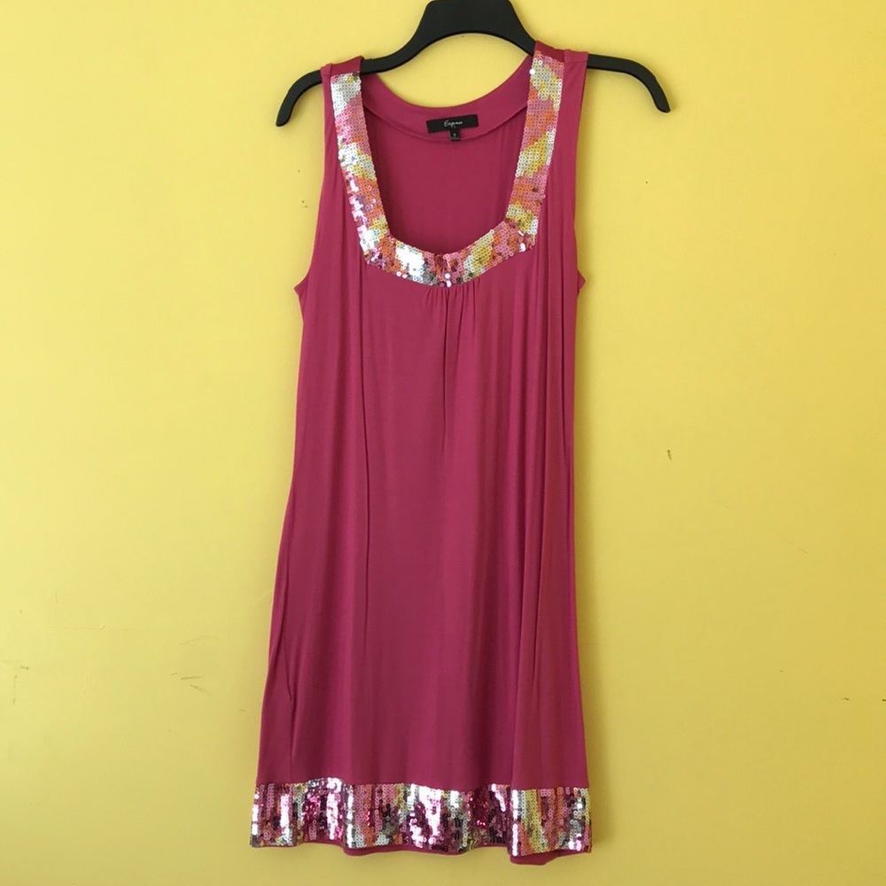 Pink sequin mini dress